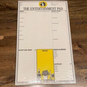 Vintage Notepad Notebook Workman Publishing Entertainment Pad for Kitchen / Cook